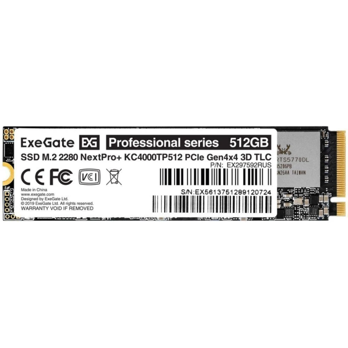 Накопитель SSD 512GB EXEGATE NEXTPRO+ (KC4000TP512) EX297592RUS